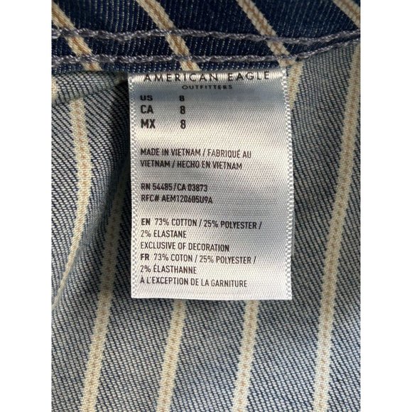 American Eagle Women's Striped Shorts in Blue/Cream - Sz 8 - NWT - Picture 5 of 6